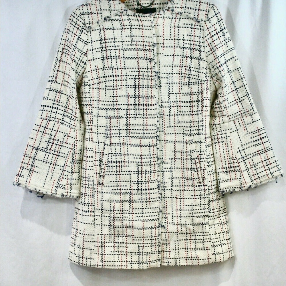 Banana Republic Cream and Black Patterned Blazer